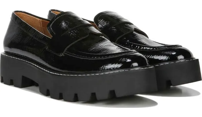 Loafers Women Franco Sarto Franco Balin Platform Loafer Black Patent