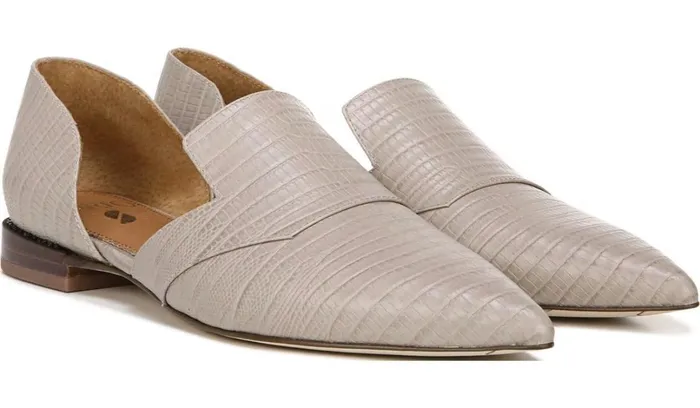 Loafers Women Franco Sarto Sarto Toby D039Orsay Flat Taupe Snake Print Leather