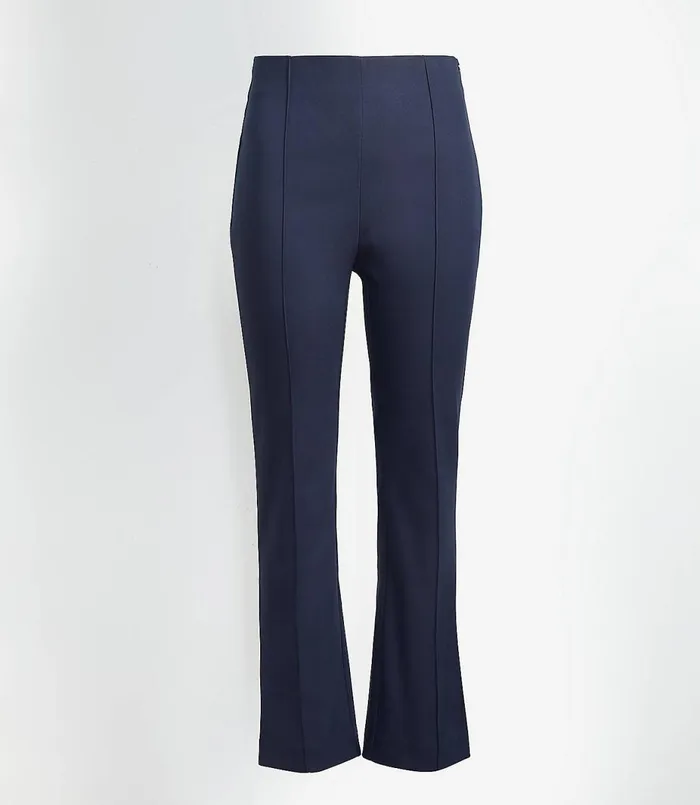 LOFT Curvy Side Zip Kick Crop Pants Black Women Pants