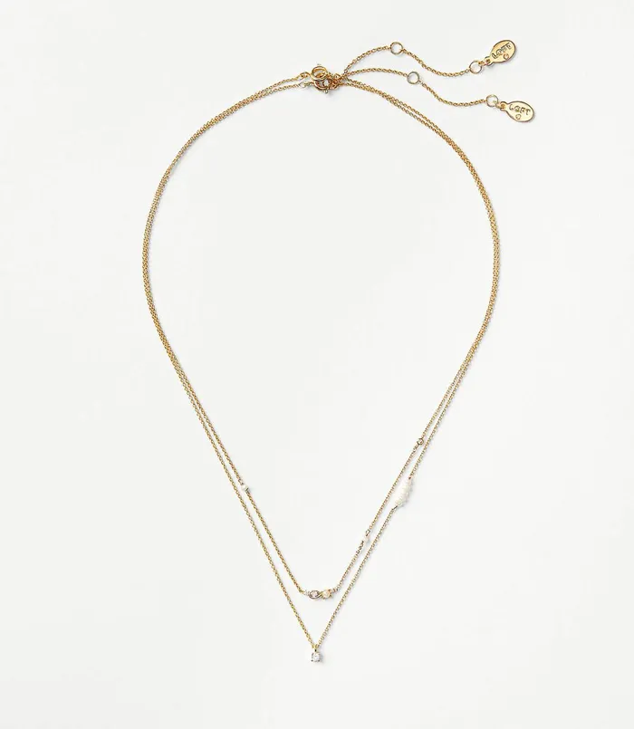 LOFT DemiFine Layered Necklace Set Gold Women Jewelry