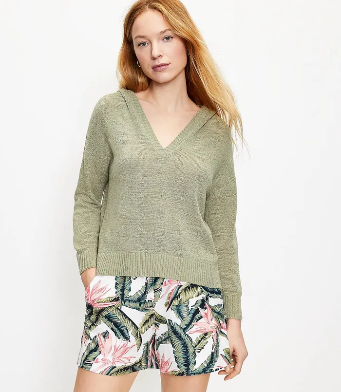 LOFT Hooded Sweater Sundried Vine Women Sweaters