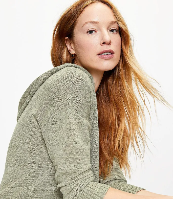 LOFT Hooded Sweater Sundried Vine Women Sweaters