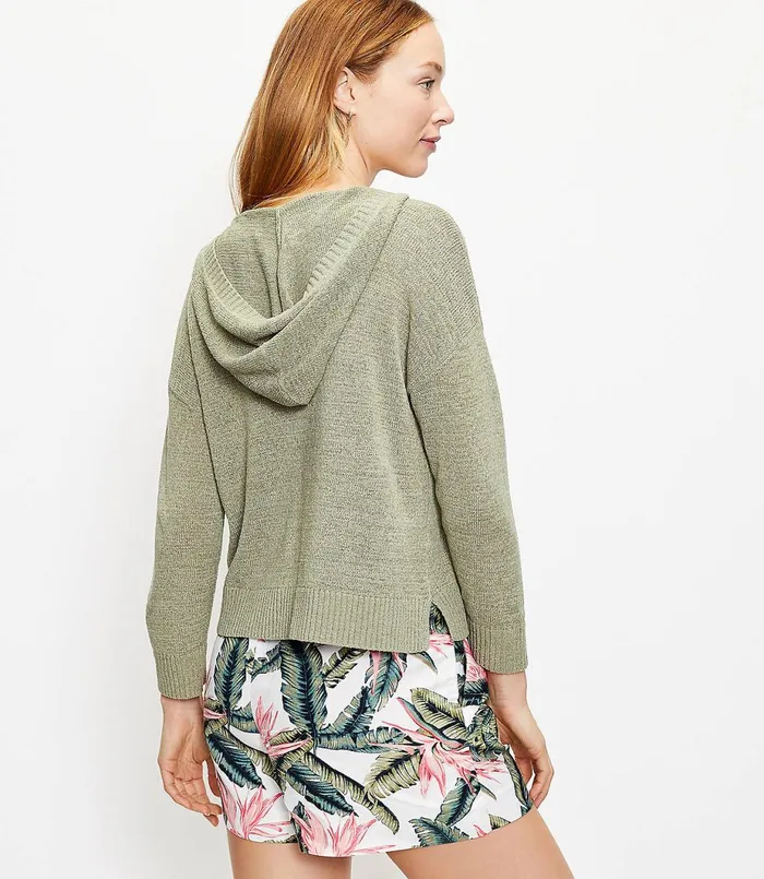 LOFT Hooded Sweater Sundried Vine Women Sweaters