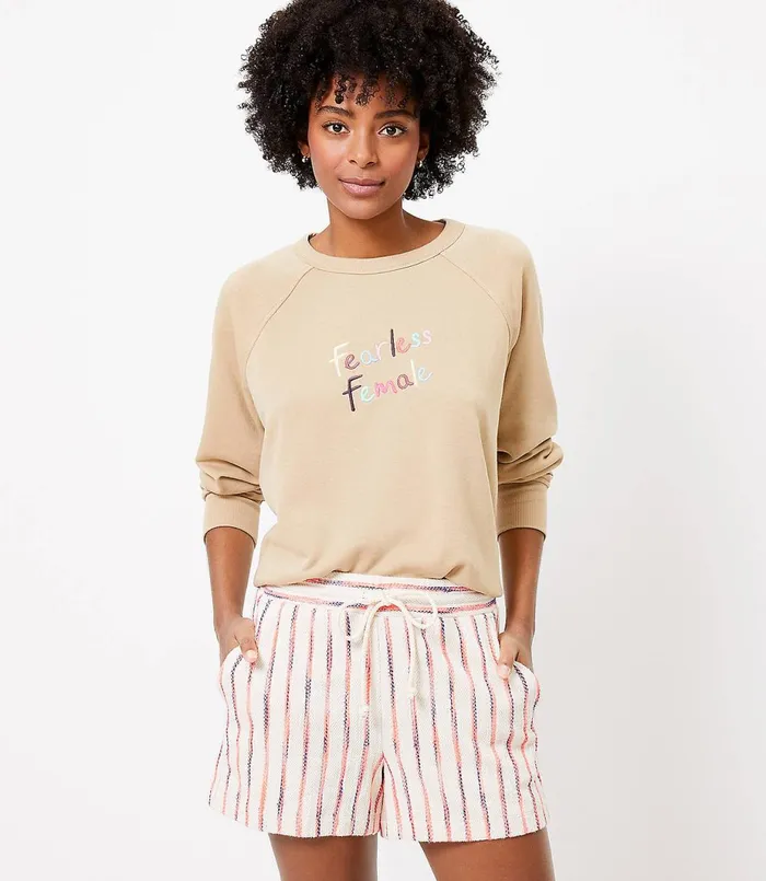 LOFT Lou and Grey Fearless Female Terry Sweatshirt Seaside Sand Women Tees