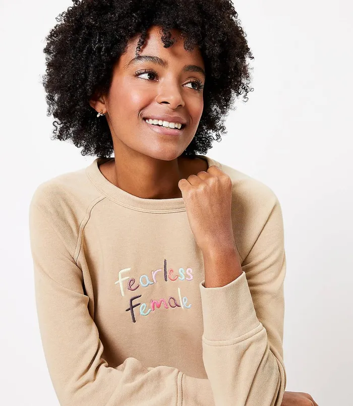 LOFT Lou and Grey Fearless Female Terry Sweatshirt Seaside Sand Women Tees