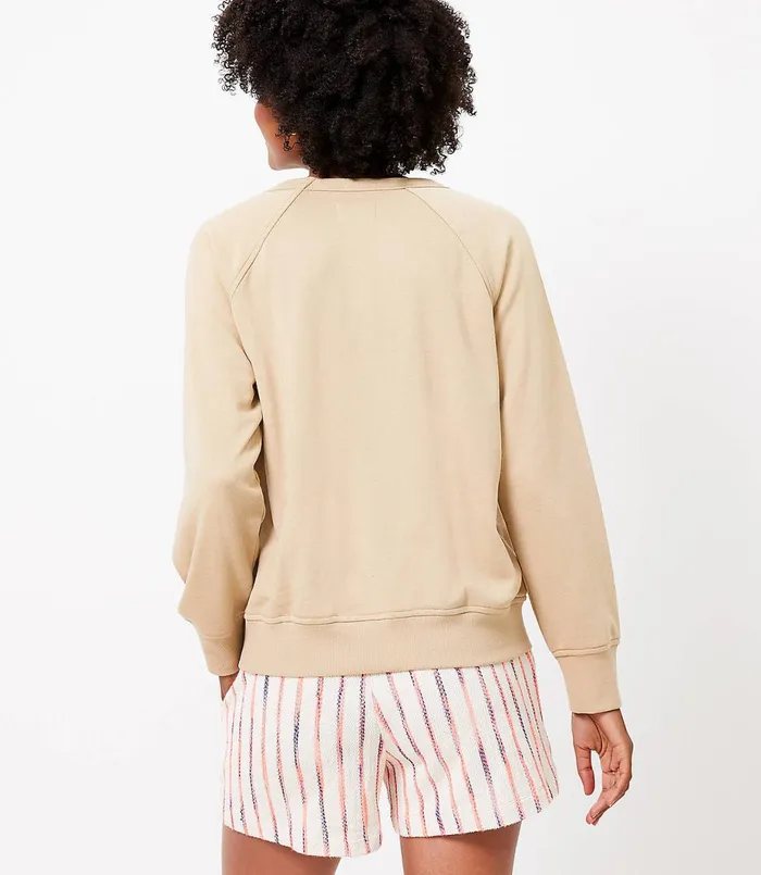LOFT Lou and Grey Fearless Female Terry Sweatshirt Seaside Sand Women Tees