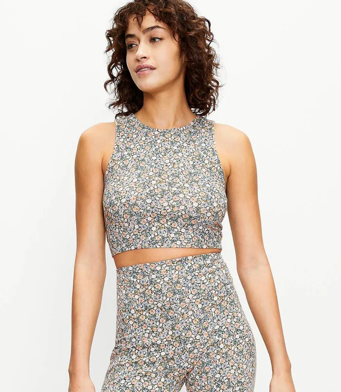 LOFT Lou and Grey Meadow Terry Halter Bralette Fresh Thyme Women Loungewear