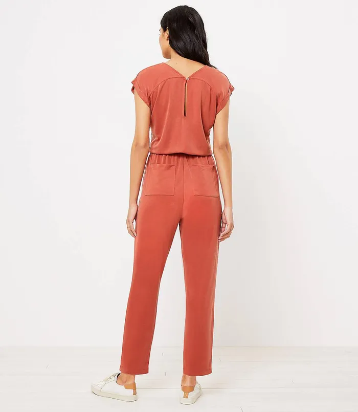 LOFT Lou and Grey Sandwashed Jumpsuit Red Clay Women Jumpsuits and Rompers