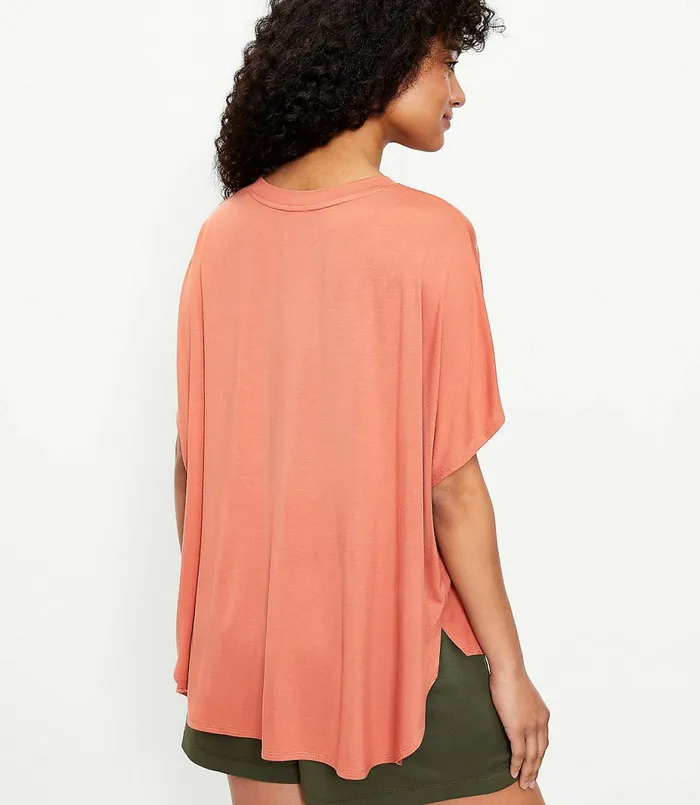 LOFT Lou and Grey Signature Softblend Jersey Poncho Top Forever Navy Women Loungewear