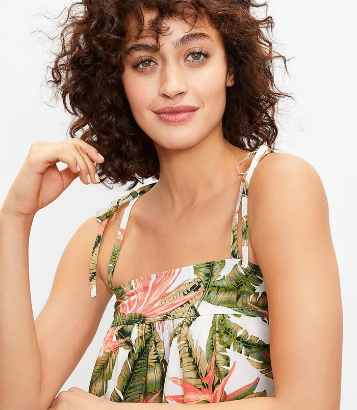 LOFT Paradise Bow Strap Pajama Cami Multi Women Sleepwear