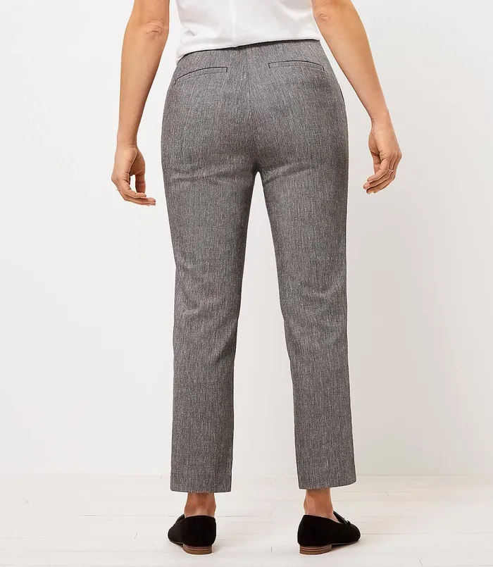 LOFT Petite Curvy Textured Slim Pants Grey Multi Women Petite Pants