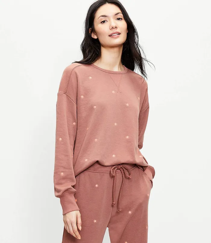 LOFT Petite Lou and Grey Sun Terry Sweatshirt Rosy Sandstone Women Petite Tops LOFT Petite Lou and Grey Sun Terry Sweatshirt Rosy Sandstone Women Petite Tops
