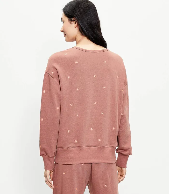LOFT Petite Lou and Grey Sun Terry Sweatshirt Rosy Sandstone Women Petite Tops