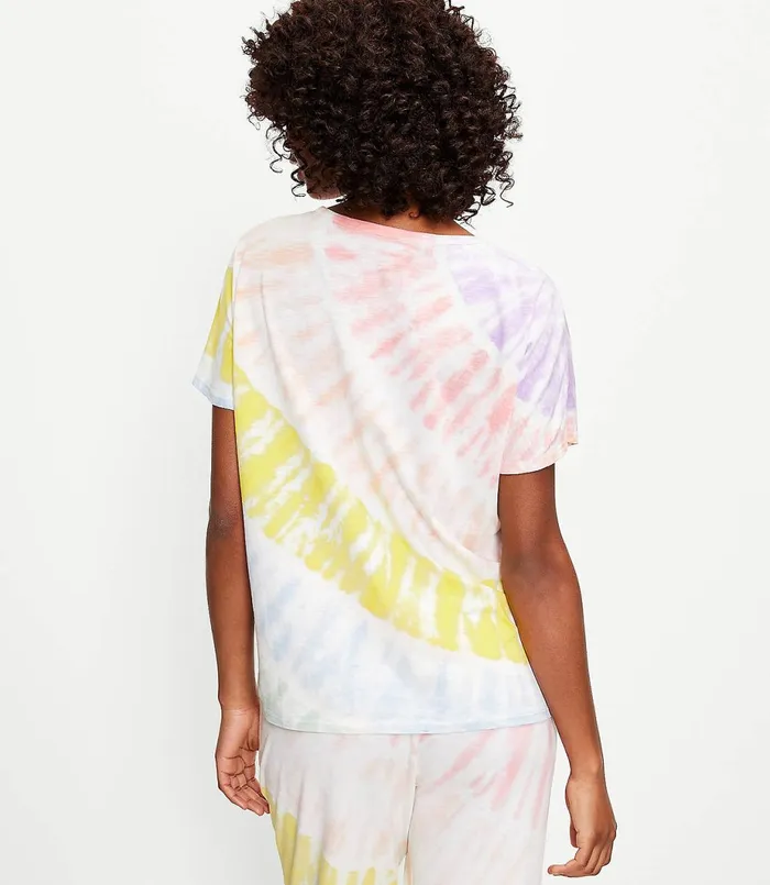 LOFT Starburst Tie Dye Pajama Tee Multi Women Sleepwear