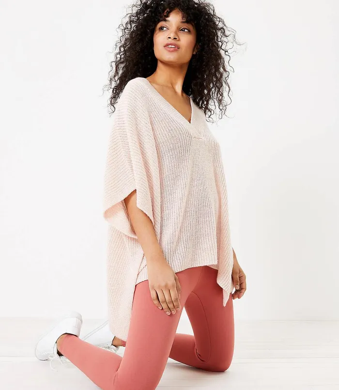 LOFT VNeck Poncho Charcoal Women Wraps and Scarves