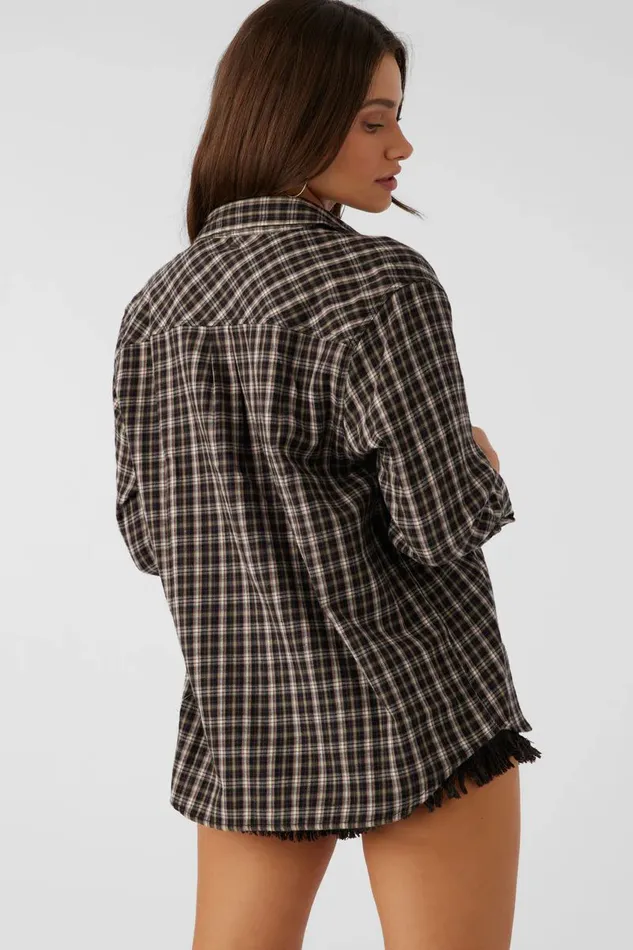 LOGAN FLANNEL RELAXED FIT SHIRT Chocolate Women O039NEILL Clothing