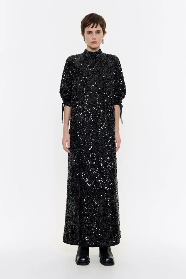 Long Black Sequin Dress Black Women Bimba Y Lola Dresses And Jumpsuits