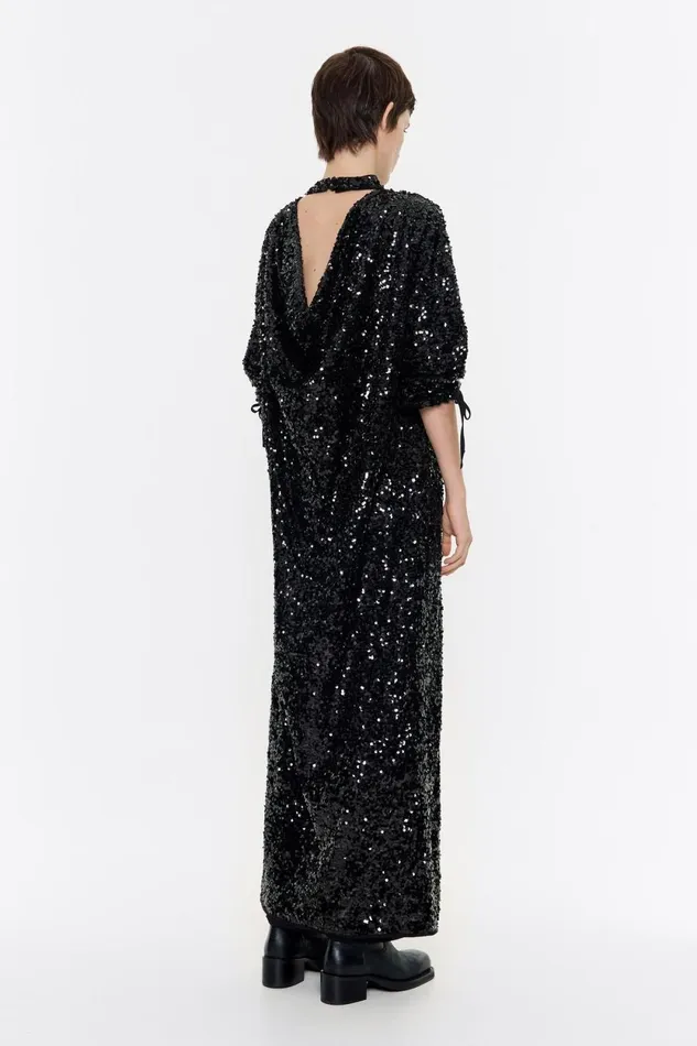 Long Black Sequin Dress Black Women Bimba Y Lola Dresses And Jumpsuits Long Black Sequin Dress Black Women Bimba Y Lola Dresses And Jumpsuits