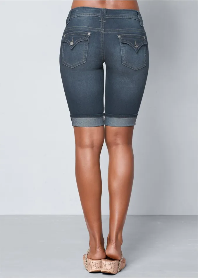 LONG JEAN SHORTS Dark Wash Women VENUS Shorts