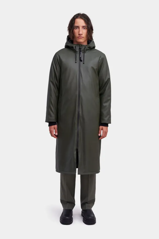 Long Raincoats Women Stutterheim Stockholm Long Winter Jacket Green