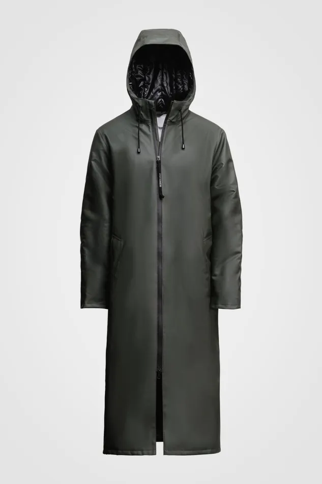 Long Raincoats Women Stutterheim Stockholm Long Winter Jacket Green