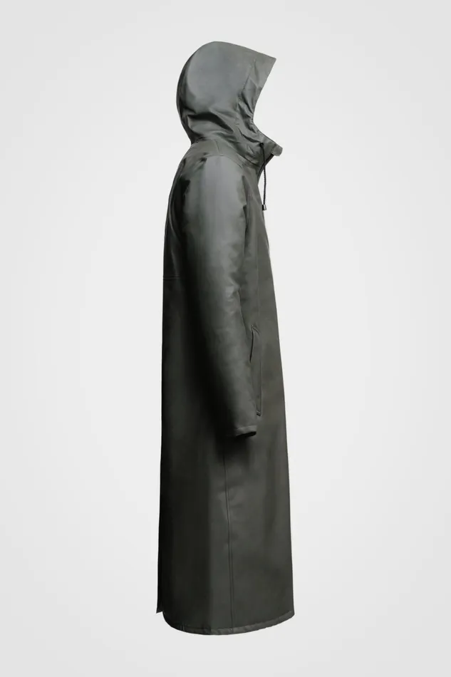 Long Raincoats Women Stutterheim Stockholm Long Winter Jacket Green