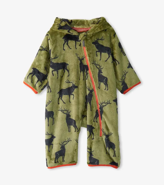 Magestic Elk Baby Fleece Suit Hatley