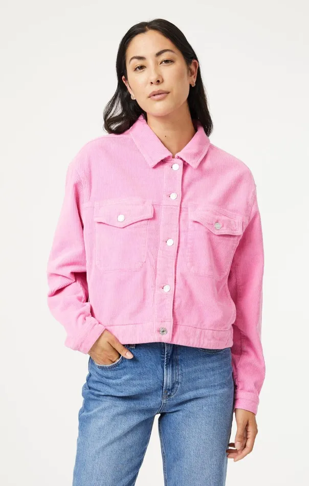 Maren Crop Jacket In Pink Cord Women Mavi Jeans Jackets