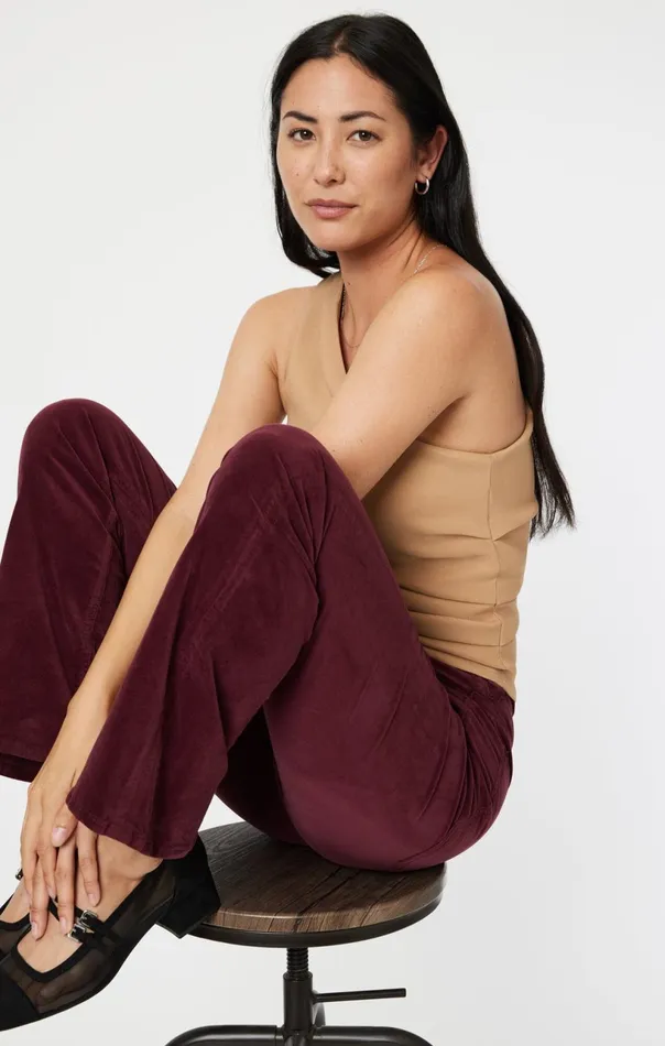 Maria Flare In Magenta Velvet Women Mavi Jeans Pants