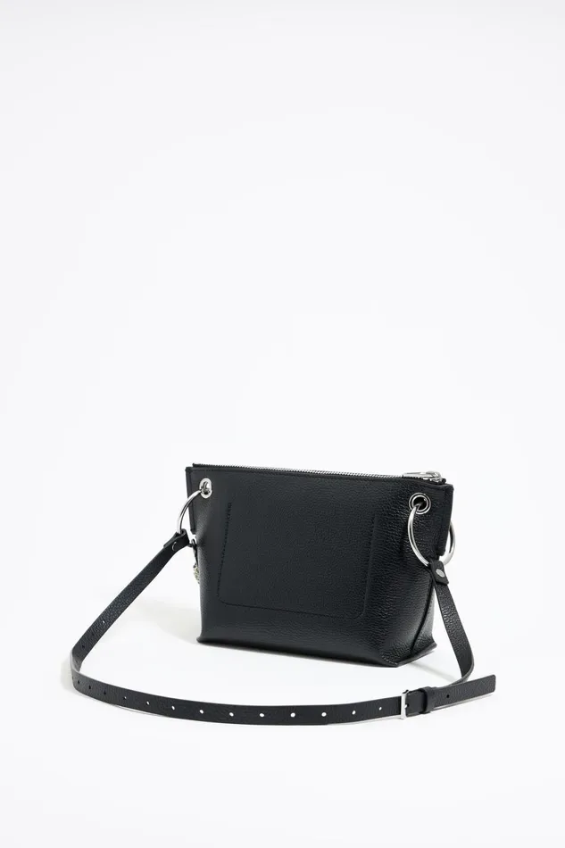 Medium Black Leather Trapezium Bag Black Women Bimba Y Lola Crossbody Bags Medium Black Leather Trapezium Bag Black Women Bimba Y Lola Crossbody Bags