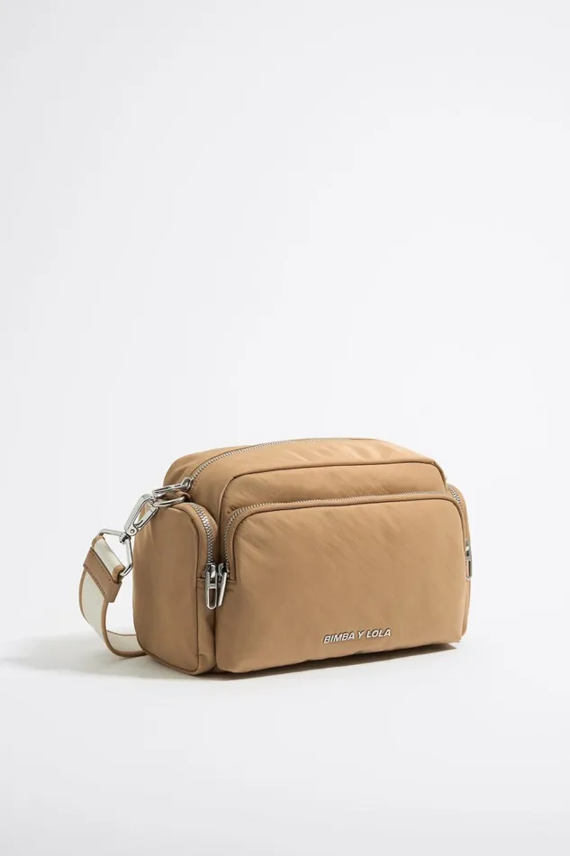 Medium Tan Nylon Crossbody Bag Tan Women Bimba Y Lola Crossbody Bags