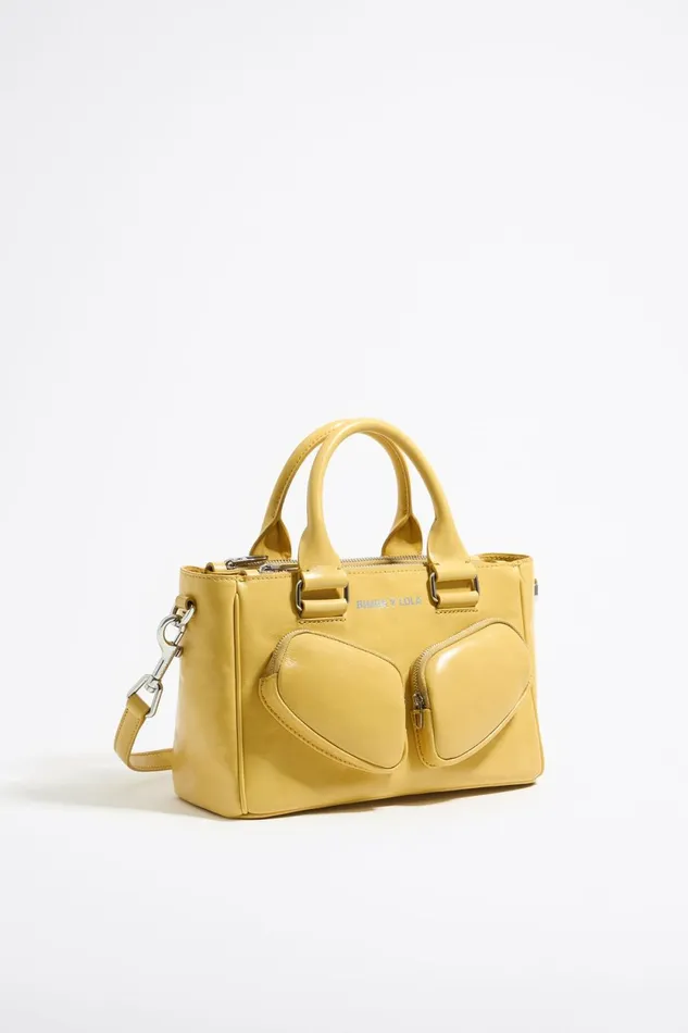 Medium Topaz Yellow Leather Pocket Tote Bag Topaz Yellow Women Bimba Y Lola Crossbody Bags Medium Topaz Yellow Leather Pocket Tote Bag Topaz Yellow Women Bimba Y Lola Crossbody Bags