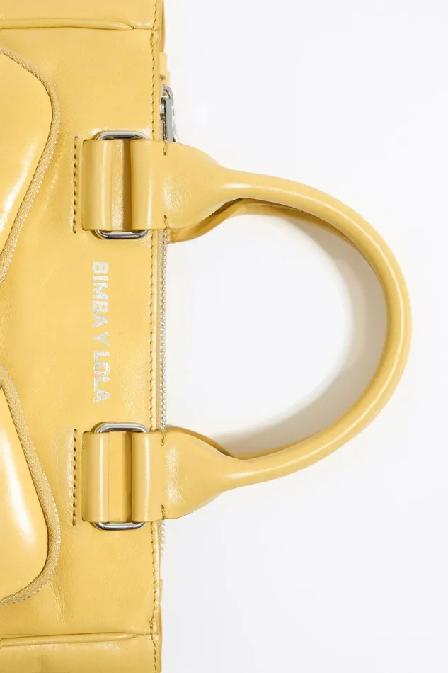 Medium Topaz Yellow Leather Pocket Tote Bag Topaz Yellow Women Bimba Y Lola Crossbody Bags Medium Topaz Yellow Leather Pocket Tote Bag Topaz Yellow Women Bimba Y Lola Crossbody Bags