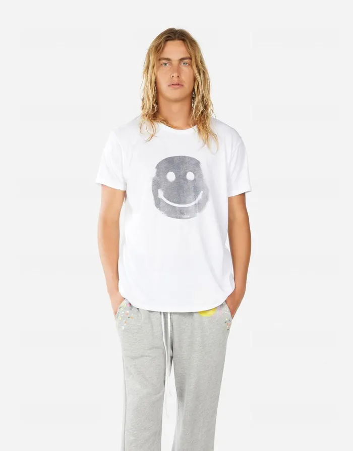 Men039s Sadler Spray Happyface White Lauren Moshi Tees