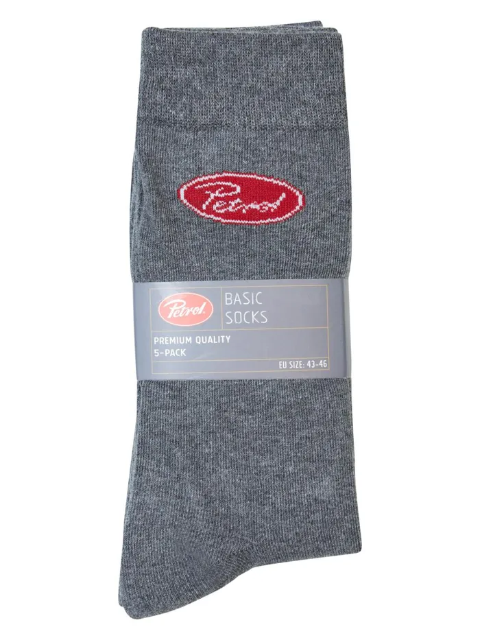 Men Accessories Petrol Industries 5Pack Of Socks Grey Men Accessories Petrol Industries 5Pack Of Socks Grey