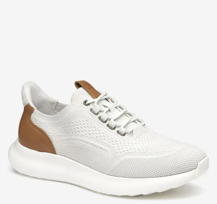 Men Amherst 20 Knit Plain Toe White Knit JohnstonandMurphy Sneakers