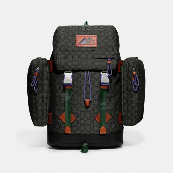 Men Backpacks Coach Utility Backpack In Signature Jacquard Charcoal
