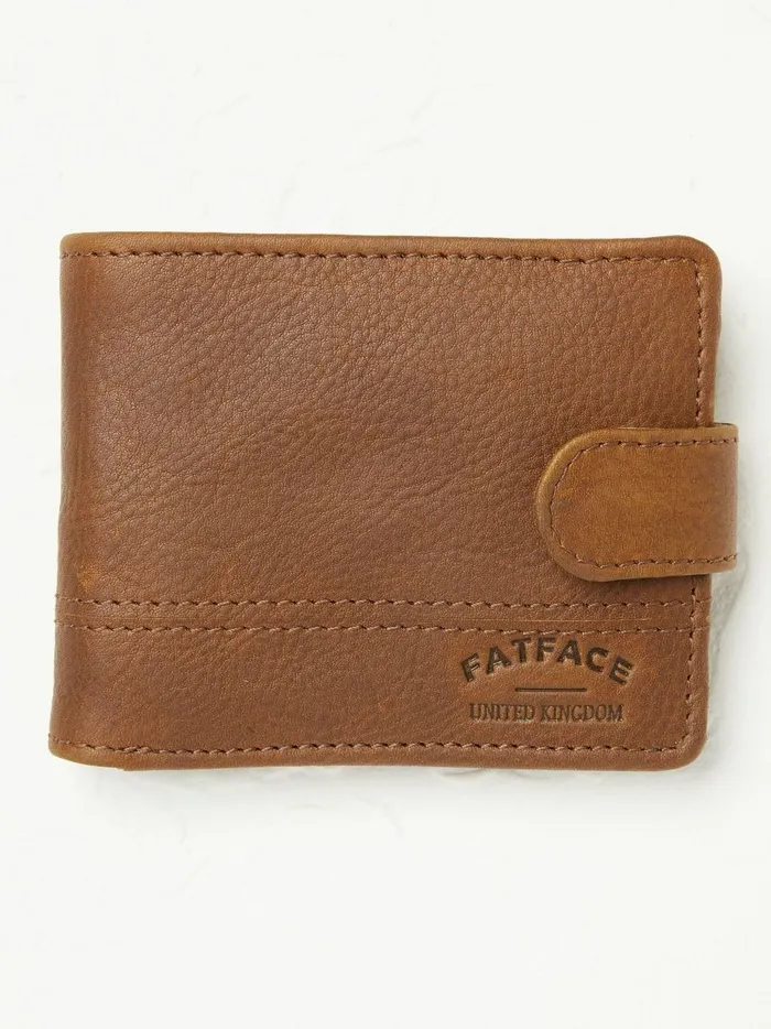 Men Bags and Wallets Fat Face Brown Seamed Wallet