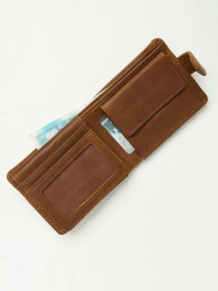 Men Bags and Wallets Fat Face Brown Seamed Wallet