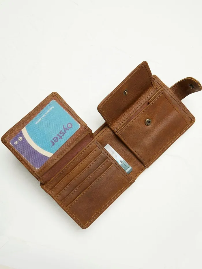 Men Bags and Wallets Fat Face Brown Seamed Wallet