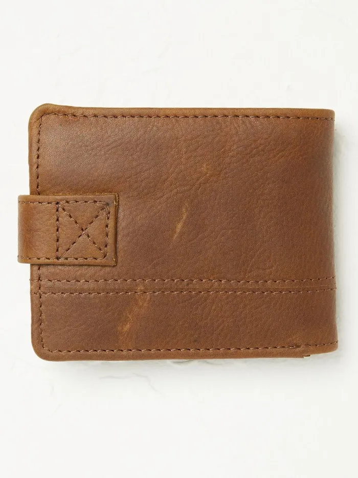 Men Bags and Wallets Fat Face Tan Brown Seamed Leather Wallet