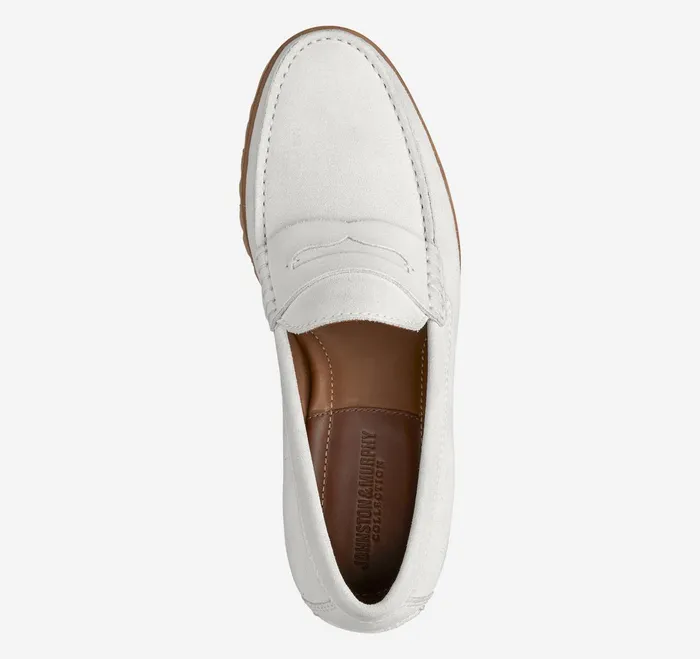 Men Baldwin Lug Penny Loafer Offwhite English Suede JohnstonandMurphy SlipOns and Loafers Men Baldwin Lug Penny Loafer Offwhite English Suede JohnstonandMurphy SlipOns and Loafers