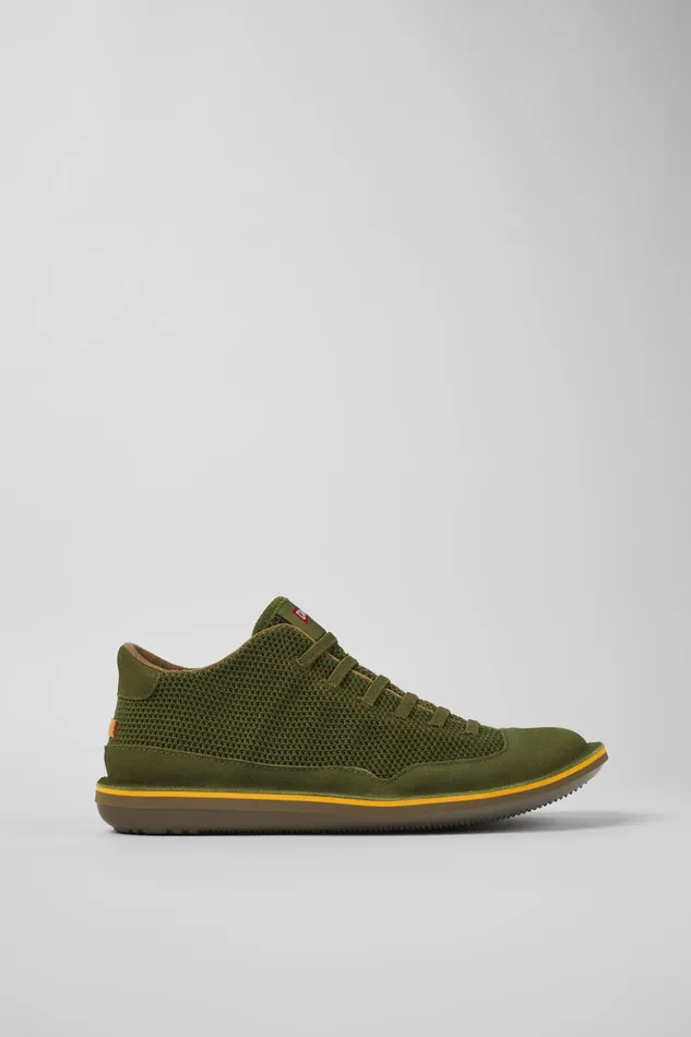 Men Beetle Green TextileNubuck Basket Bootie Camper Casual Shoes Men Beetle Green TextileNubuck Basket Bootie Camper Casual Shoes