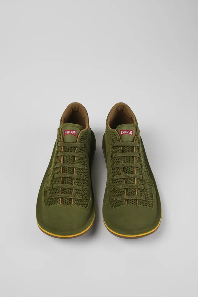 Men Beetle Green TextileNubuck Basket Bootie Camper Casual Shoes Men Beetle Green TextileNubuck Basket Bootie Camper Casual Shoes