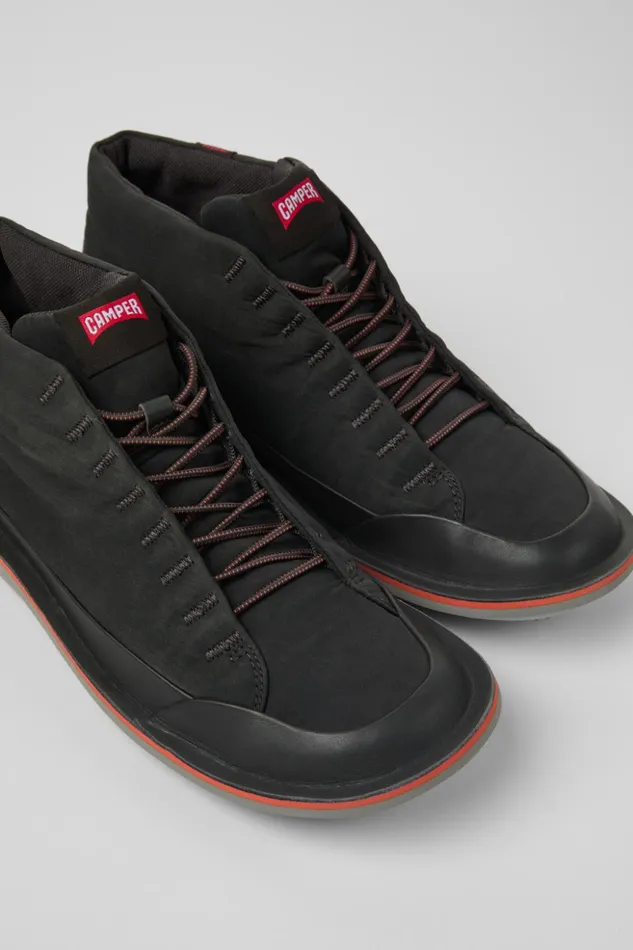 Men Beetle PrimaLoft Gray Textile And Leather Ankle Boots Camper Ankle Boots