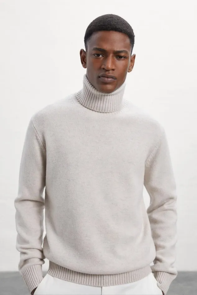Men Beige Bruna Knitted Jumper Ecoalf Knitwear