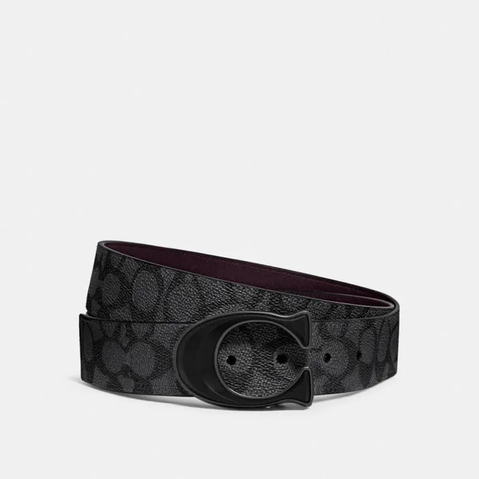 Men Belts Coach Signature Buckle Cut To Size Reversible Belt 38 Mm Charcoaloxblood Men Belts Coach Signature Buckle Cut To Size Reversible Belt 38 Mm Charcoaloxblood