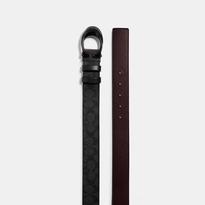 Men Belts Coach Signature Buckle Cut To Size Reversible Belt 38 Mm Charcoaloxblood Men Belts Coach Signature Buckle Cut To Size Reversible Belt 38 Mm Charcoaloxblood