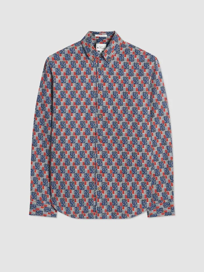 Men Ben Sherman Archive Print Shirts 1950s Checkerboard Print Shirt Men Ben Sherman Archive Print Shirts 1950s Checkerboard Print Shirt