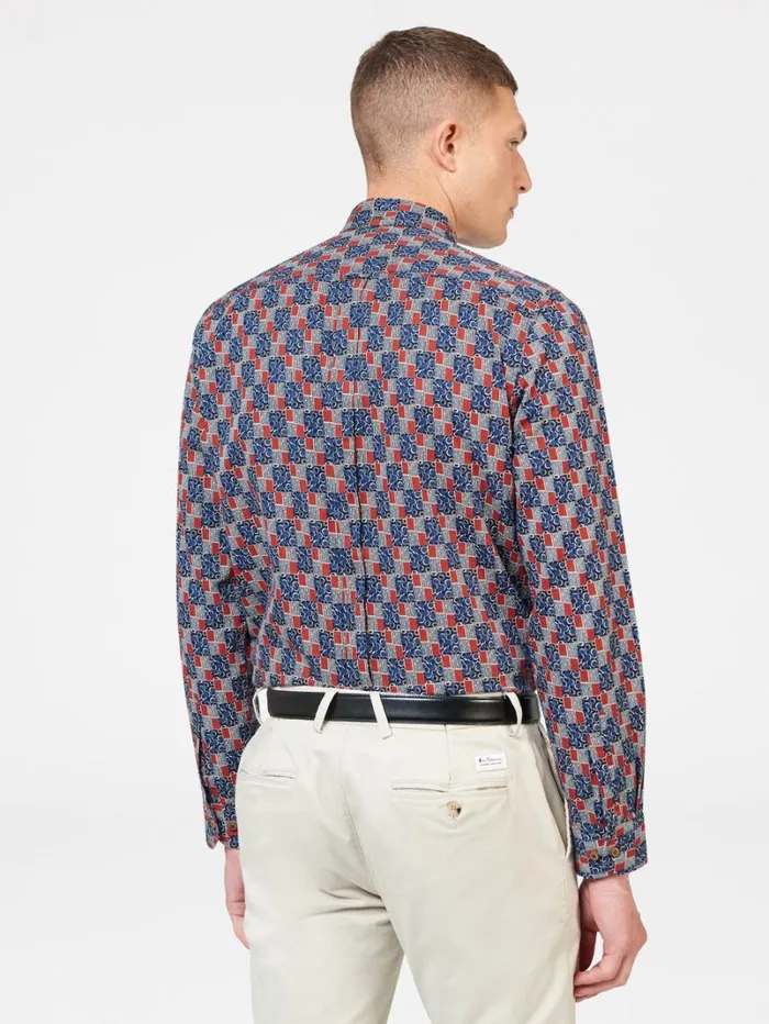 Men Ben Sherman Archive Print Shirts 1950s Checkerboard Print Shirt Men Ben Sherman Archive Print Shirts 1950s Checkerboard Print Shirt